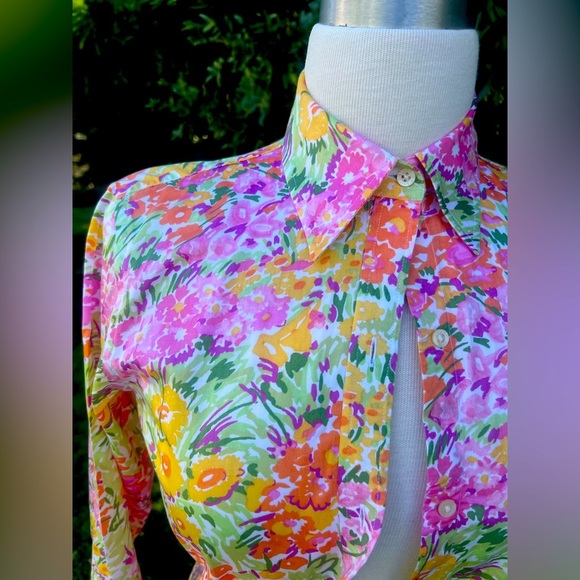 Ralph Lauren Floral 💐Button Down Shirt - Pink, Yellow, Green - Picture 4 of 6